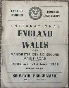England v Wales English School’s Association @ Manchester City, 21st May 1949 - Picture 1 of 3