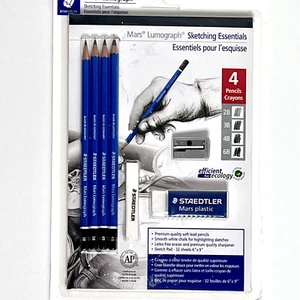 STAEDTLER MARS LUMOGRAPH SKETCHING ESSENTIALS Pencils Pad 8 Pcs Art Drawing SET - Picture 1 of 7
