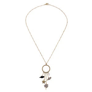 NEW Urban Anthropologie Pembre Circle Various Charms Drop Necklace - Bild 1 von 1
