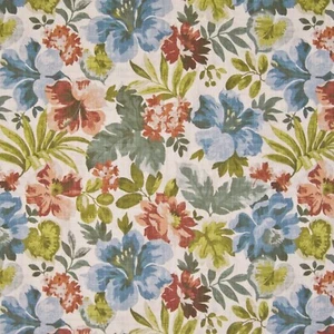 Floral TROPICAL BLUE Home Decor Drapery Upholstery Pillow Sewing Fabric BTY - Picture 1 of 6