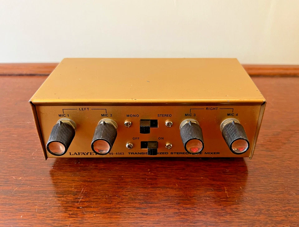 Mezclador de micrófono estéreo transistorizado vintage Lafayette 99-4563 Foto 1 de 4