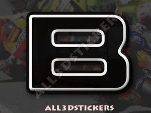 3D Stickers Resin Domed LETTER B - Color Black - 25 mm(1 inch) Adhesive Decal - Imagen 1 de 1