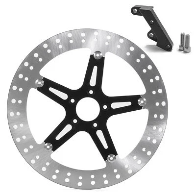 For Harley Dyna 00-05 Softail 00-14 Floating 15" Big Front Brake Rotor & Bracket - Image 1 of 4