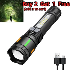 Super Bright 1000000Lumen LED Tactical Flashlight Rechargeable Powerful Torch US - Picture 1 of 22