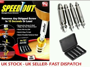 Speed Out 4 PCS Screw Extractor Tool Set Drill Bits Broken Damaged Bolt Remover - Picture 1 of 1