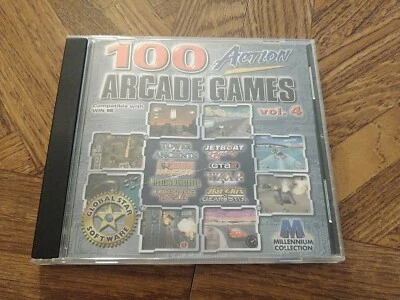 Vintage 100 Action Arcade Games ~ Compatible With Win 98 ~ Volume 4 CD - Image 1 of 2