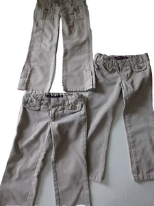 Lot 3 4/4T Toddler Girl Uniform Pants Old Navy French Toast Shcool Pants - Picture 1 of 11
