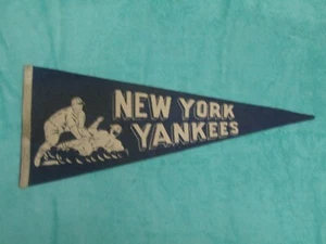 BANDERÍN TAMAÑO COMPLETO DE LOS YANQUIS DE NUEVA YORK DÉCADA 1940 12 X 29 DIFÍCIL DE ENCONTRAR - Imagen 1 de 5