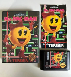 Ms. Pac-Man (Sega Genesis, 1991) Estuche completo en caja original, manual y carro de juego - Imagen 1 de 2