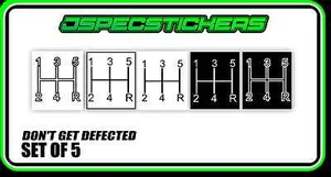 GEAR KNOB SHIFTER STICKER 5 SPEED MANUAL CAR DEFECT H PATTERN IMPORT LOWLUX 4WD - Picture 1 of 9