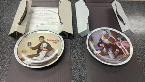 LOT OF 2 KNOWLES ROCKWELL PLATES MOTHER'S DAY 1982 & 1988 8-1/2" GOOD Free Shipp - Picture 1 of 7