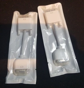 LOT 2 x ORIGINAL APPLE DVI TO VGA CONNECTOR ADAPTER CONVERTER CABLE MACBOOK PRO - Picture 1 of 4