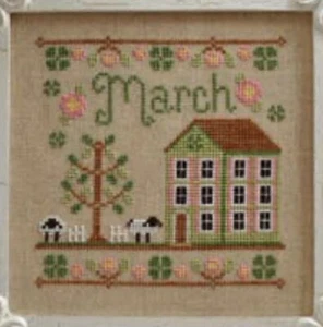 MARCH COTTAGE OF THE MONTH Cross Stitch Pattern by County Cottage Needleworks - Picture 1 of 3