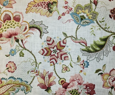 Ophelia in Blossom BTY 54" Wide P Kaufmann 55% Linen / 45% Rayon Floral Jacobean - Image 1 of 2