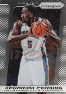 2013-14 Panini Prizm Oklahoma City Thunder Basketball Card #168 Kendrick Perkins