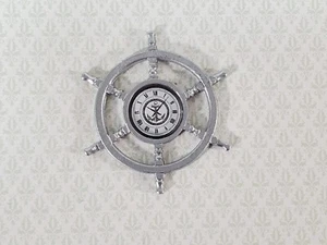 Dollhouse Clock Ship's Wheel Wall Decoration 1:12 Scale Miniature Lighthouse - Picture 1 of 4