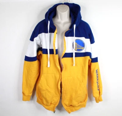 Golden State Warriors Sweater Mens 2XL Broken Zipper Hooded Majestic NBA - Image 1 of 4