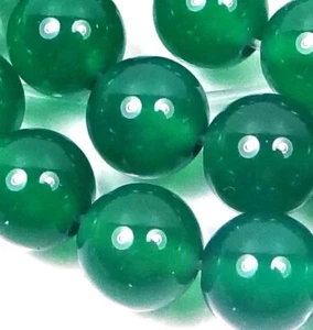 "Cuentas redondas de piedra ónix verde natural ágata de 8 mm 15" - Imagen 1 de 3
