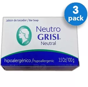 GRISI NEUTRAL NEUTRO SOAP Balancing 3.5 oz Scent Bar Hand Face Jabon 3 Pack - Picture 1 of 3