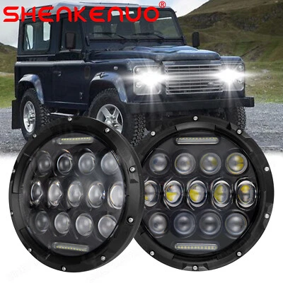 Par de faros LED redondos de 7 pulgadas haz alto/bajo para Land Rover Defender 90 y 110 Foto 1 de 4