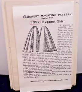 Falda Hugonot Vintage AMAZON DRYGOODS Demorest Magazine Patrón Nº 1097 Mediana S - Imagen 1 de 4