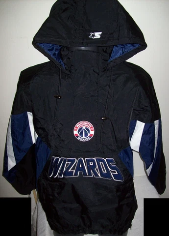 WASHINGTON WIZARDS Starter Hooded Half Zip Pullover Jacket   M L XL 2X BLACK Cover