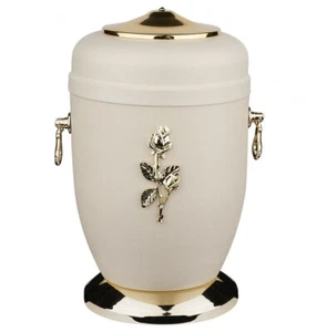 Beautifu Metal Cremation Urn for Ashes with Gold Rose Funeral Urn for Adult - Picture 1 of 7