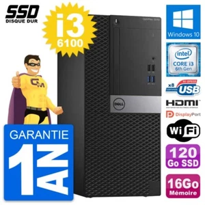 PC tour DELL OptiPlex 3040 Intel i3-6100 RAM 16Go SSD 120Go HDMI Windows 10 Wifi - Bild 1 von 7