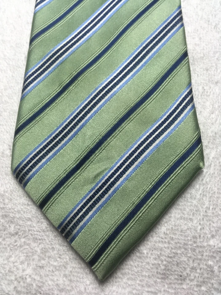 CORBATA HOMBRE TOMMY HILFIGER VERDE CON RAYAS AZULES 3,75 X 61 Foto 1 de 4
