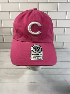 Women’s Pink Chicago Cubs Hat 47 Brand Clean Up Retro New Strapback Adjustable - Picture 1 of 5