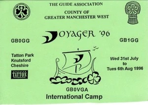 Tarjeta QSL de radioaficionados GB0VGA The Guide Association Voyager Tatton Park 1996 - Imagen 1 de 2