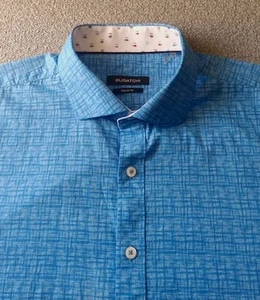 Bugatchi Hemd Herren 2XL blau geometrisch Kurzarm klassische Passform Knopfleiste gebraucht, in einwandfreiem Zustand - Bild 1 von 10