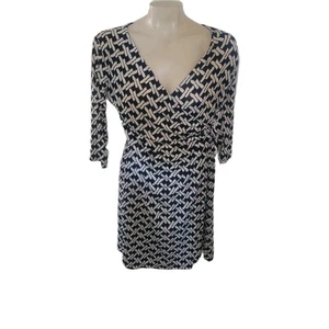 GILLI Vestido Informal Estampado Geométrico Envolvente Frontal L Negocios Officecore Carrera EE. UU. - Imagen 1 de 7