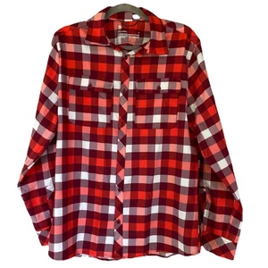 L All In Motion Men's Button Up Flannel Shirt Moisture Wicking Red Large - Picture 1 of 12