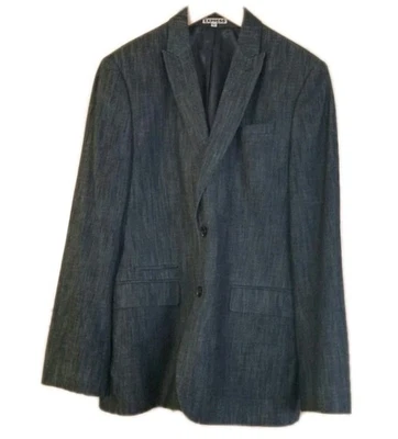 Chaqueta Blazer Express Para Hombre Dos Botones Manga Larga Ajustada Gris Oscuro Talla 40 NUEVA SIN ETIQUETAS Foto 1 de 4