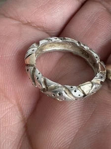 Dian Malouf 925 Sterling Silver & 14k Gold Band Ring Rare Size 7 - Picture 1 of 10