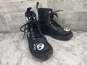 Botas de Combate Dr Martens Niños 12M 1460 J Calavera y Huesos Zapatos Botín de Cuero Negro - Imagen 1 de 19