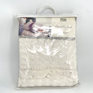 VTG Martha Stewart Kmart Everyday White Chenille Dot Bedspread Twin Cotton NEW - Picture 1 of 12