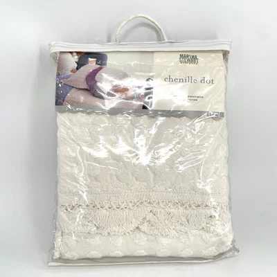 VTG Martha Stewart Kmart Everyday White Chenille Dot Bedspread Twin Cotton NEW - Image 1 of 4