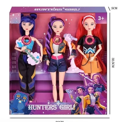 3PC Cosplay Kpop Demon Hunters Dolls Collectible Figure Toy - Image 1 of 4