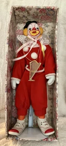 Vintage 80's Dynasty Porcelain  Clown Doll RED & WHITE  - Picture 1 of 6