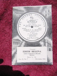 RECORD COLLECTOR Magazine 1954 V 9 7 EDITH HELENA Tristan Liebestod Discography - Bild 1 von 3
