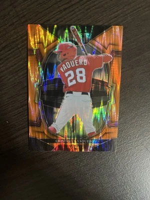 2023 Panini Select - Concourse Cristhian Vaquero #55 Orange Flash Prizm (RC) - Image 1 of 4