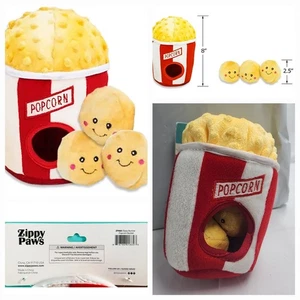 ZippyPaws Madriguera Palomitas Cubo Chirrido Peluche Perro Cachorro Juguete - Imagen 1 de 7