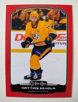 2022-23 UD O-Pee-Chee Hockey Red Border #352 Mattias Ekholm Nashville Predator - Image 1 of 2