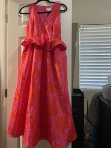 Women's Classic Rose Peplum Midi Dress - kate spade size 8 - Picture 1 of 4
