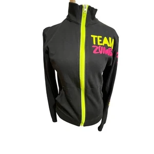  Polo Zumba Team Instructor Manga Larga Cremallera Negro Neón ZIN Convención Exclusiva - Imagen 1 de 4