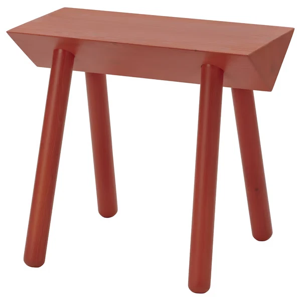 IKEA OMMJÄNGE Stool Orange-Red Stained Pine Swedish Design Lightweight New - Image 1 of 4