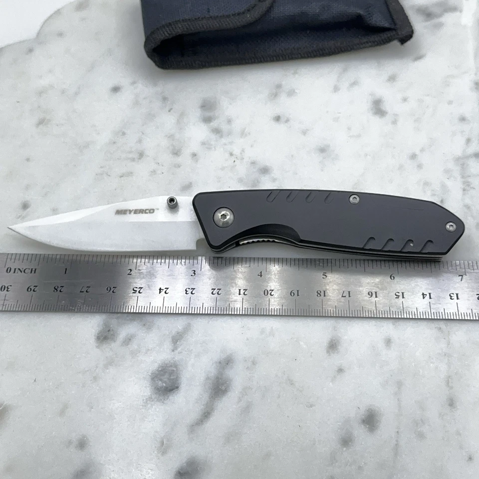 Meyerco Sovereign Folding Pocket Knife Ceramic White Blade Blackie Liner EDC - Image 1 of 4