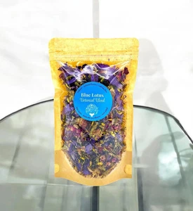 Organic Blue Lotus Butterfly Pea Rose Floral Blend, Spiritual Tea, 1/2oz, 1oz - Picture 1 of 3